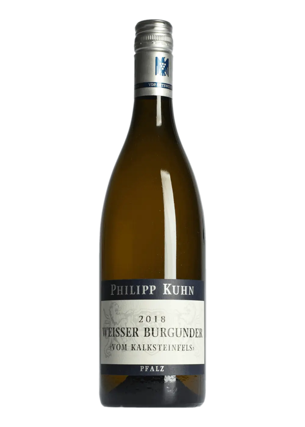 Weinflasche Weißer Burgunder vom Kalksteinfels von Philipp Kuhn